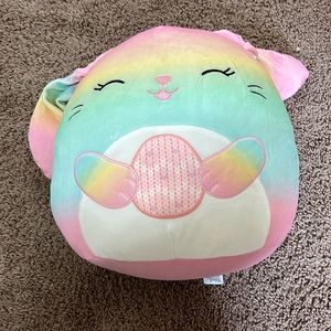 easter squishmallow, wu, rainbow, 12 inch